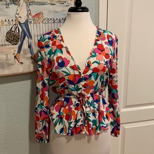 Vici Floral Peplum Blouse • Sz M